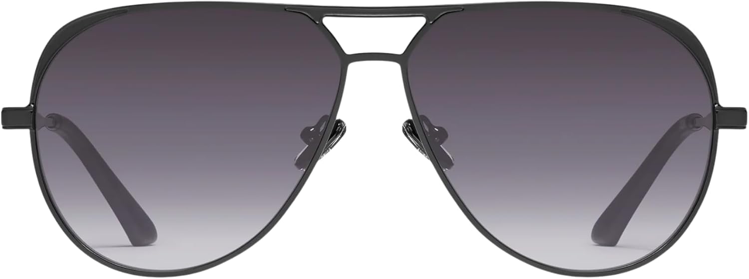 QUAY OPEN TAB Aviator Sunglasses for Women + BUNDLE with ACCESSORY EYEWEAR KIT