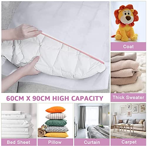 Miniatura 7 de Dantolo Red De Lavado Para Lavadora Grande 60x90 Cm, 2 Bolsas Para La Colada Con Cremallera, Red De Lavado Para Cortinas, Abrigos, Suéteres, Ropa De Cama, Almohadas, Alfombras