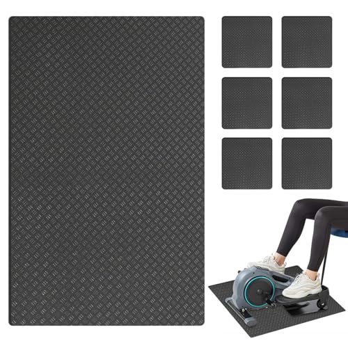 Treadmill Mat, Noise Reduction Exercise Equipment Mat, Workout Floor Protector, Silicone Material, Anti-Slip, Protects Carpet & Hardwood, 16.93x23.62 Inches