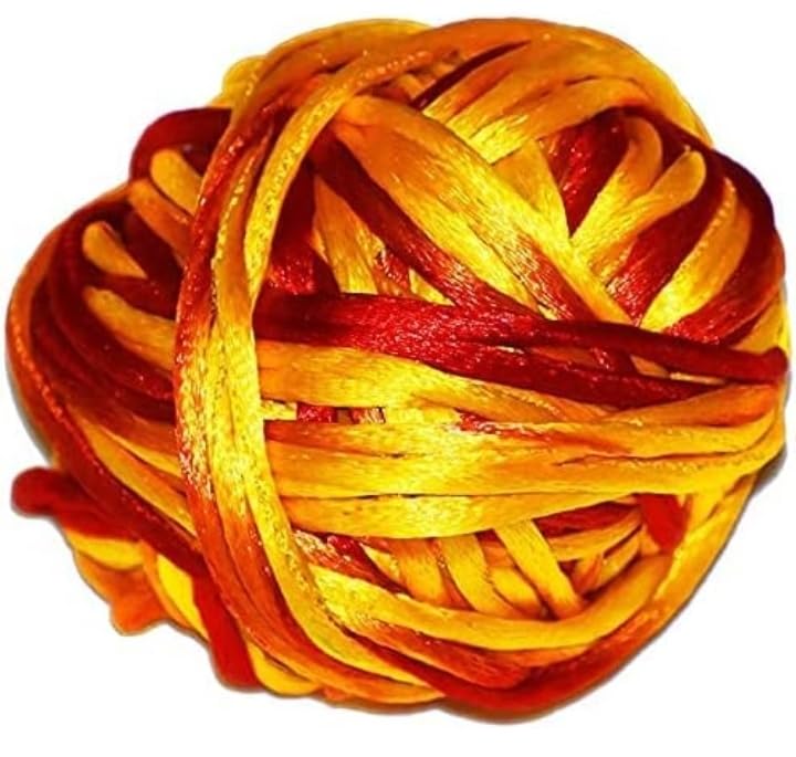 Image of Gellon Kalawa - Moli - Mauli - Kalava - Chaddi Nada - Thread Roll - Sacred Thread Shudh Dhaga Red & Yellow Color - Raksha Sutra for Kids Men & Women - Dora for Nazar Battu Bracelet Pack of 20 Meter