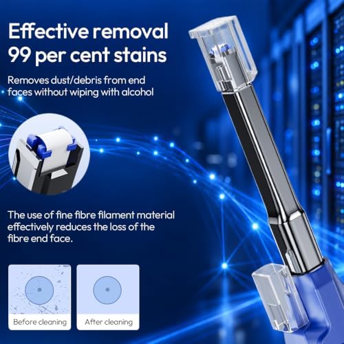 4 Pcs Fiber Cleaner Pen for 8/12/24 Core MPO/MTP Connector - Blue — 사진 3