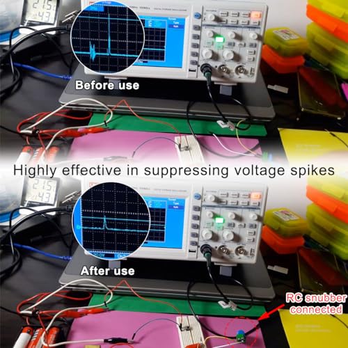 DAOKAI RC Snubber/Absorption Circuit Module,5 PCS Relay Contact Protection Circuit Electromagnetic Anti-Interference Module DC 5-400V Inductive Load Resistance Surge - Image 5