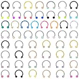 ONESING 53 Pcs 16G Septum jewelry，Septum Ring for Women Septum Piercing Jewelry Horseshoe Nose...