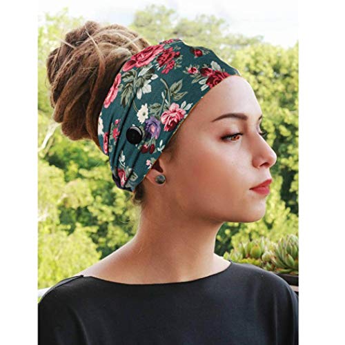 Bohend FD-52 Boho Button Headband Wide Stretchy Daily Use Knotted Headwear Sport Athletic Yoga Gym Hair Accessories thumb #6