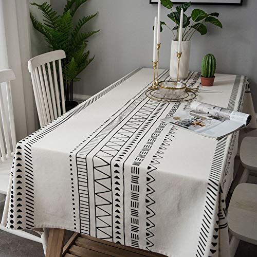 Nappe de table cuisine rectangulaire lavable et tissu dessus de table lin - 6