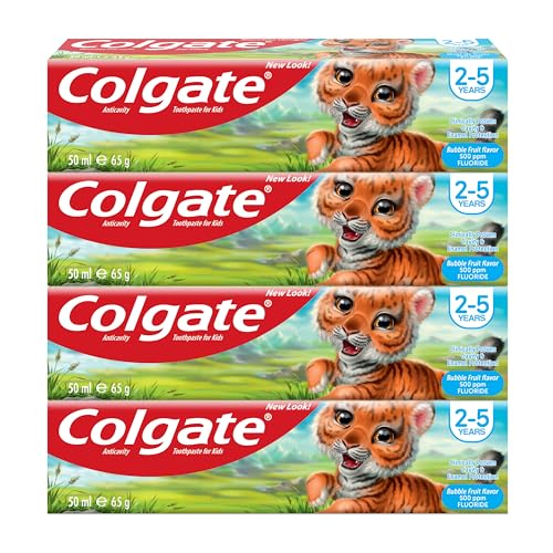 Colgate Toothpaste Kids Bubble Fruit Fluoride Toothpaste 2-5 years 4x50ml 4 Pack