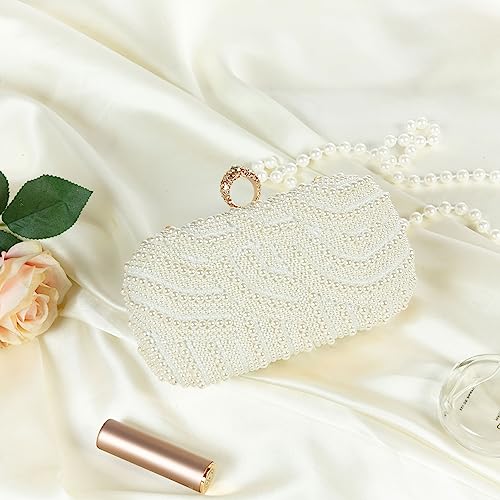 Image of Women's Evening Handbags Pearl Clutch Purse Beaded bag Bridal Clutch wedding Purse
