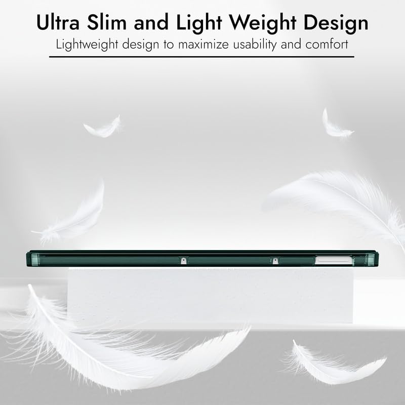 Image of Robustrion Cover for Realme Pad 2 Cover Case 11.5 inch, Transparent Back Flip Case Cover for Realme Pad 2 Tablet Cover - Dark Green