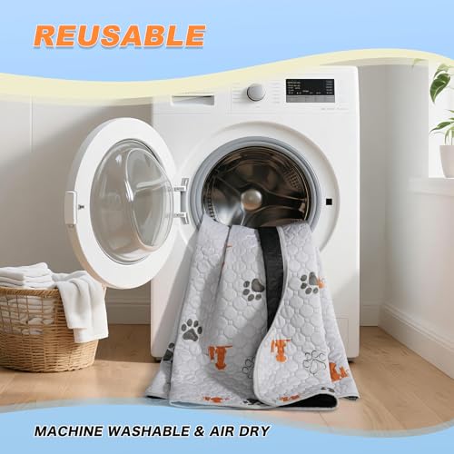 Image of Washable Pee Pads for Dogs, 4 Pack Reusable Puppy Pads, Waterproof Pet Pee Pads for Dog Potty Training, Extra Large Dog Pee Pads for Crate, Playpen, and Whelping, Orange 18 inchx24 inch