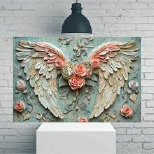 Impression d'art esthétique ailes effet 3D sur toile de lin avec cadre premium - 2