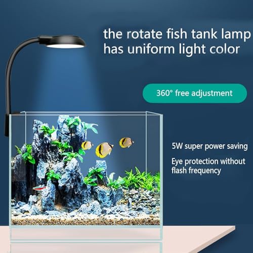 Image of Aquarium Nano Light Mini Small Fish Tank Full Spectrum Adjustable Bowl Clip On Light 2.5W (Random Body Color) Suitable for Bowls & Small Size Tanks.