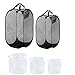 AIFUDA 2 Pcs de malla pop-up cesta de lavandería con 3 piezas de malla bolsa de lavandería, plegable, fácil de llevar con asas para almacenar ropa sucia, para la habitación familiar, dormitorio, viaje
