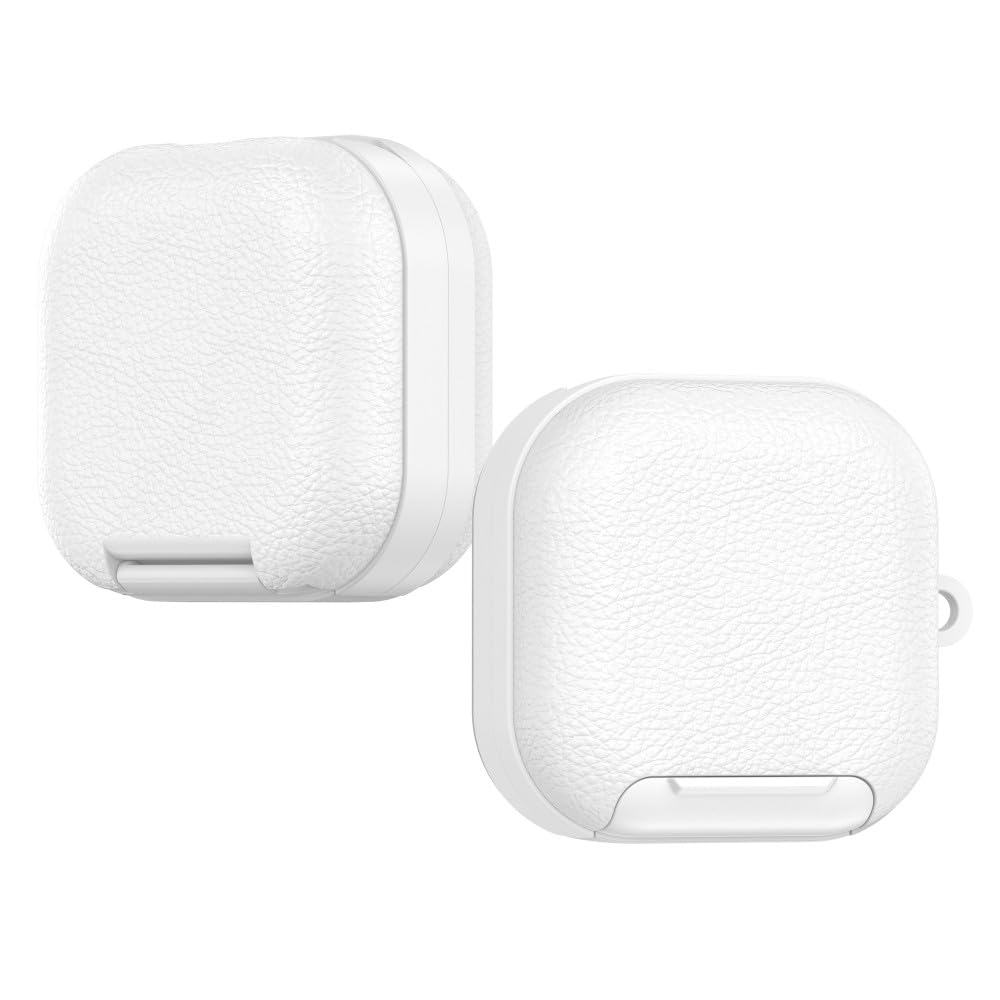 Generic Étui compatible avec Samsung Galaxy Buds3 (Couleur : Blanc) Antichoc Cuir Béquille Coque Complète Silicone