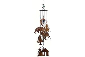 Sunset Vista Designs Wilderness Wonders Rustic Lodge Cabin Wind Chime, Medium