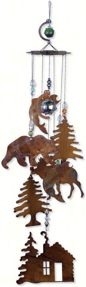 Sunset Vista Designs Wilderness Wonders Mountain Bear Wind Chime, 36-Inch Long