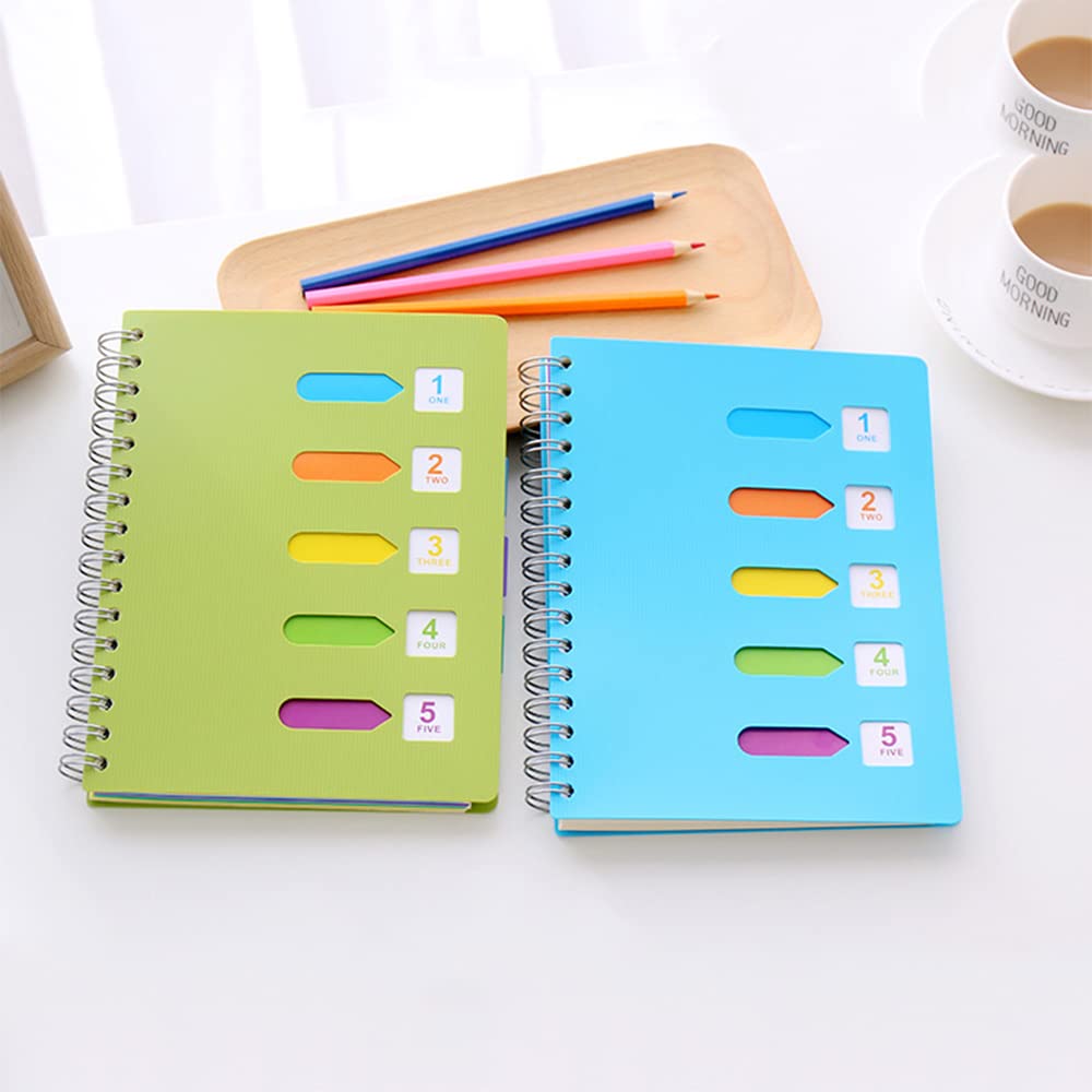 SagaSave Cuaderno espiral A5, Bloc de notas de tapa dura Forrado 120 páginas Cuaderno cuadriculado punteado, Cuaderno estético de diario encuadernado con alambre (4 colores)