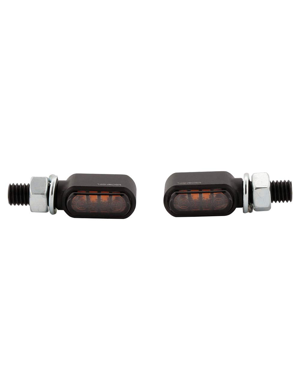 HIGHSIDER Intermitentes LED para motocicleta Little Bronx, certificado E, (2 unidades) (negro)
