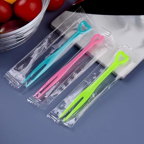 YXCAAMC プラスチックピック お弁当 フルーツピック 200本 個包装 ケーキピック フォーク ピンチョスピック 使い捨てピン フードピック 試食用 誕生日 パーティー 結婚式 業務用 自宅(多色)