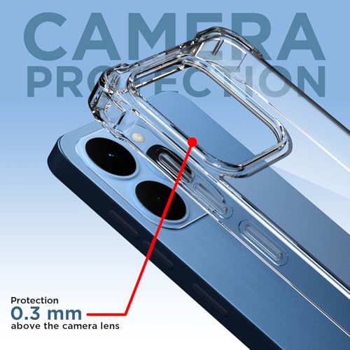 Image of Amazon Basics Back Cover for Realme 15T 5G / Realme Narzo 90 5G PC + TPU Clear Transparent Raised Edges Shockproof Protective Phone Bumper Case (Transparent)