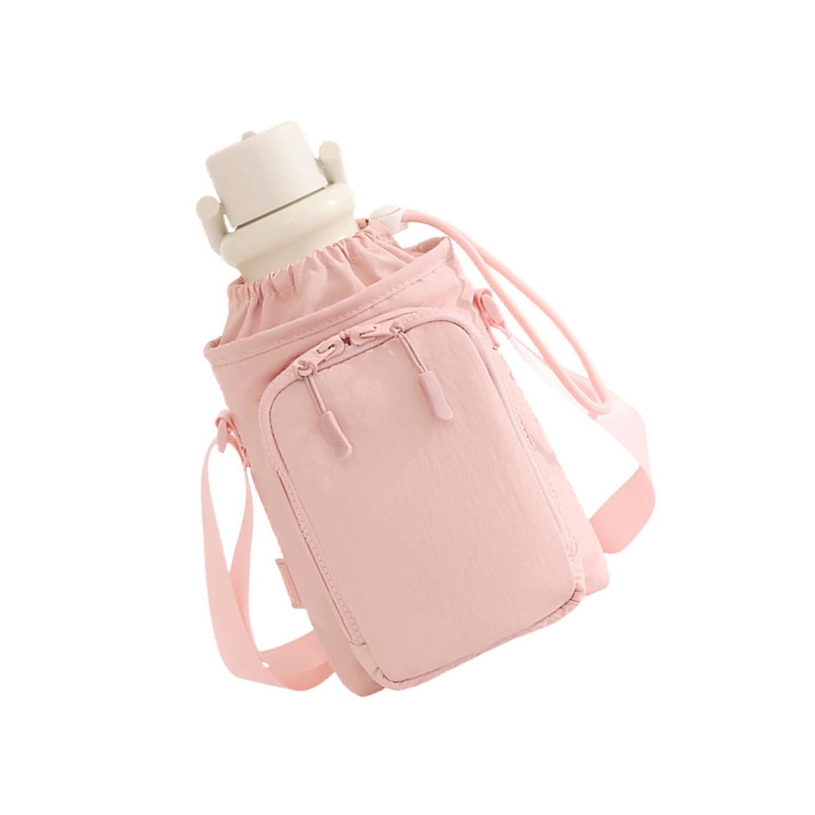 Piceioep Adjustable Strap Water Bottle Pack with Multiple Compartments for Commuting Travel Adults Cycling Carry Bag