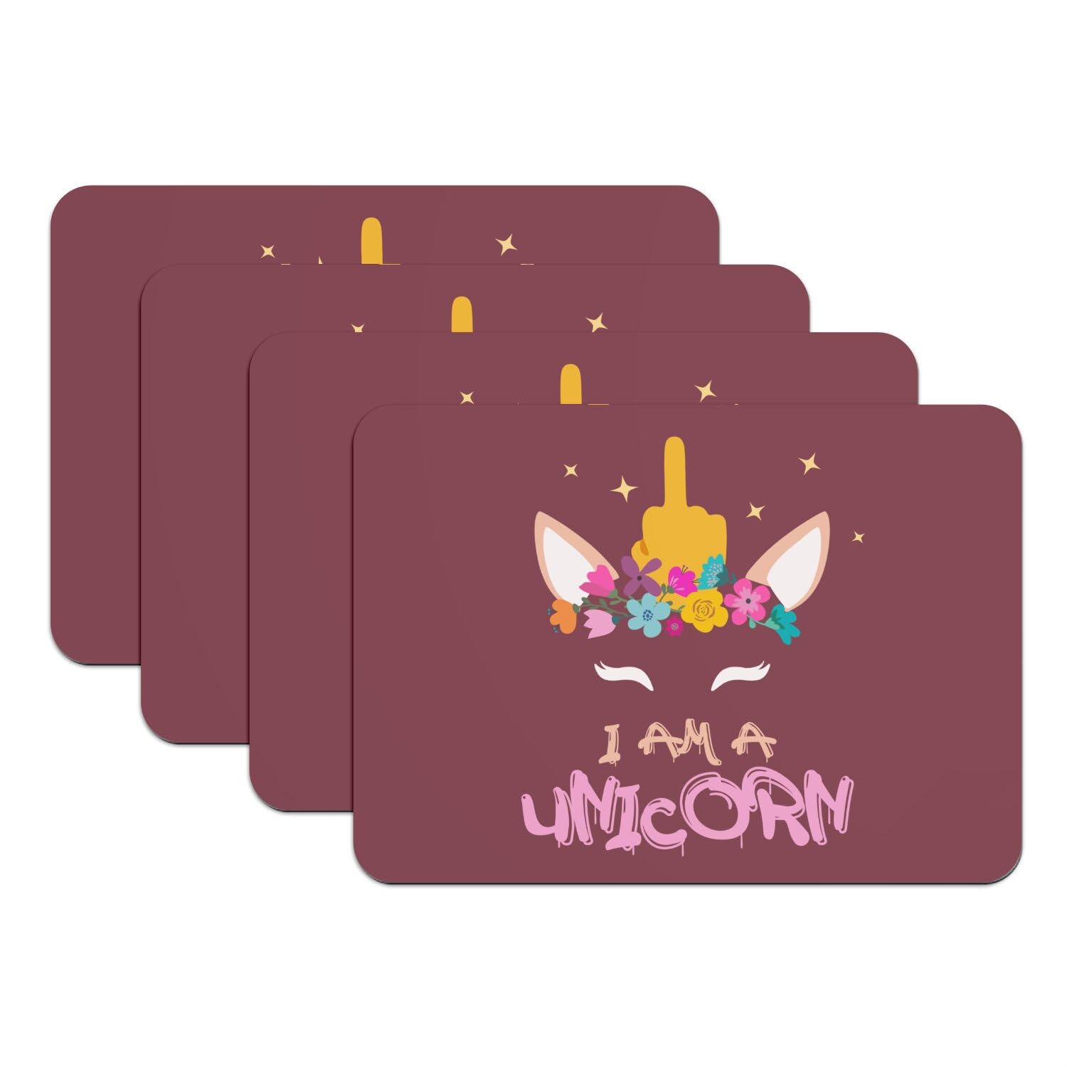 Set de table licorne en caoutchouc pour protéger des taches et rayures