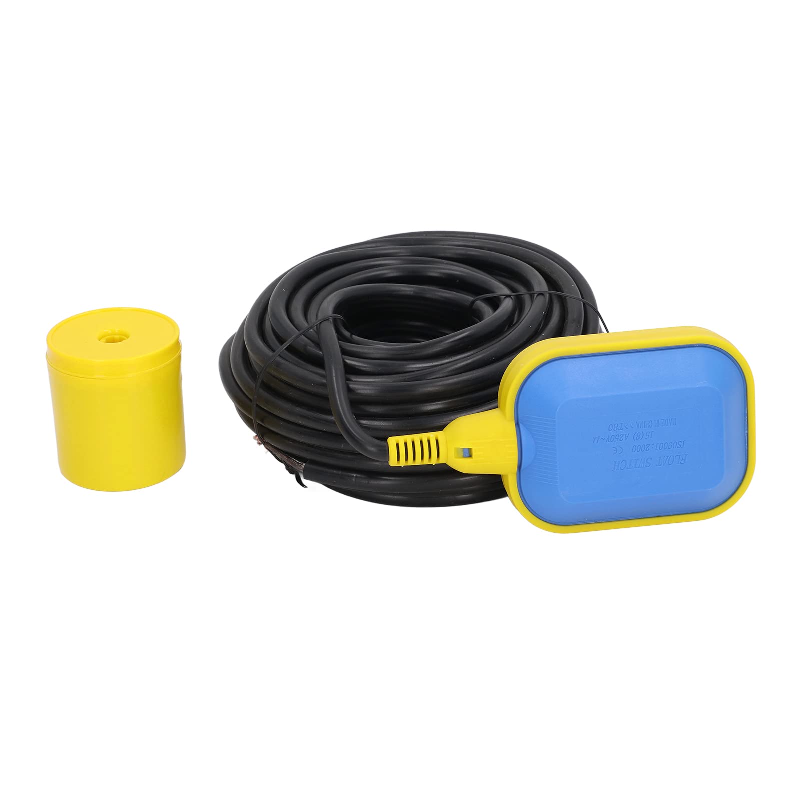 Schwimmerschalter, 15 M Kabel ABS und Rotes Kupfermaterial mit IP68-Wasserdichtigkeit, für Pool-Ölsumpf-Schwachsäure- und Schwachbasis-Wasserstandskontrolle