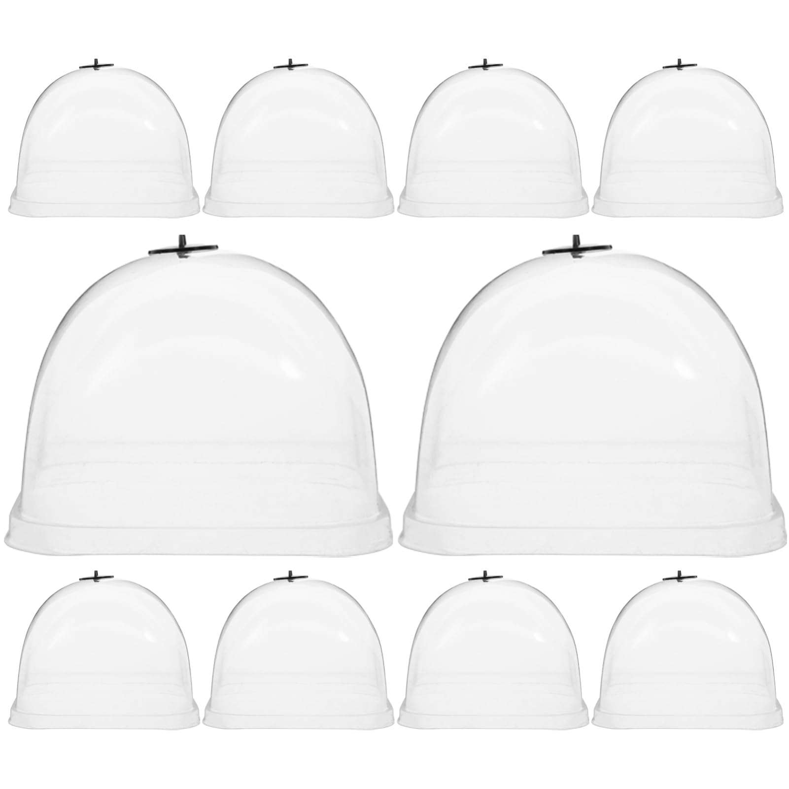 Toyvian 3 Ensembles Cloche De Protection pour Plantes Couvercle Humide pour Semis Abri Gel Et Humidité De Diamètre pour Jardinage 10 Pièces * 3