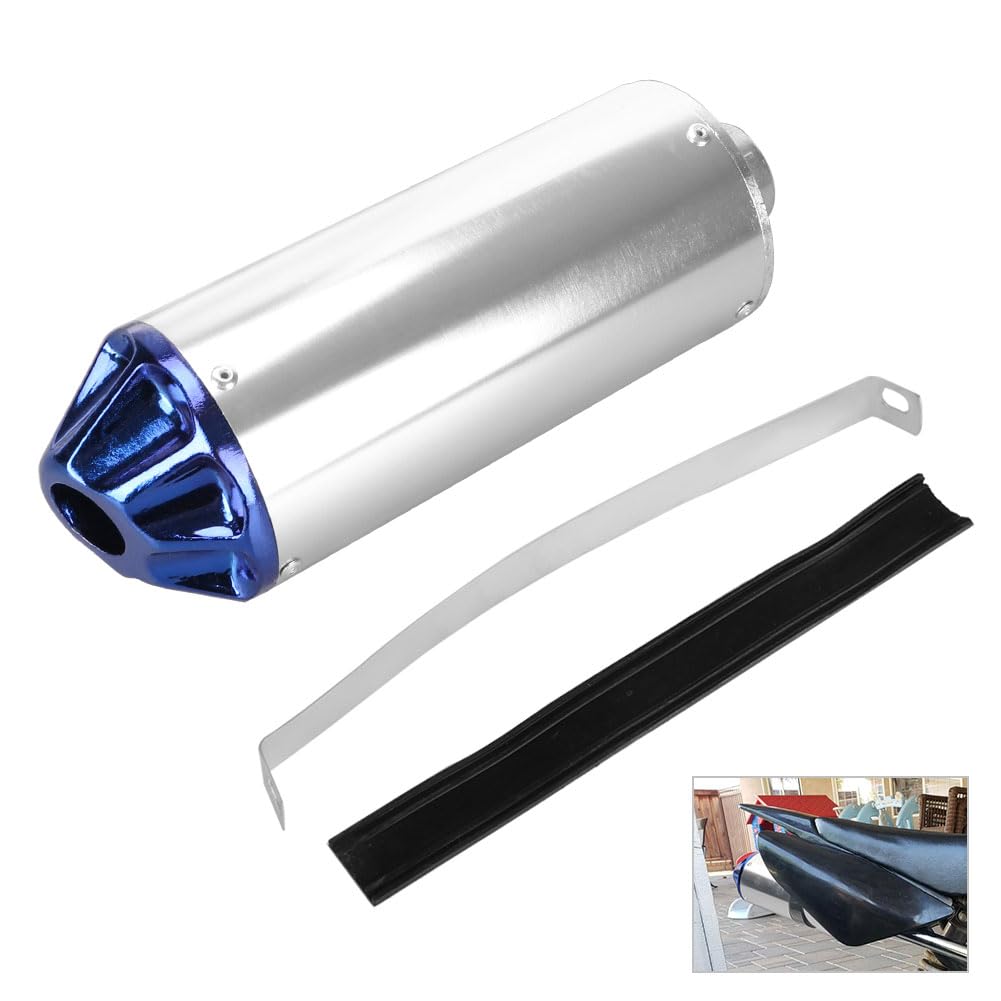 28mm Exhaust Muffler Silencer Pipe 1.1" for CRF50 XR50 KLX Coolster SSR Thumpstar TTR YCF Lifan Apollo 50cc 70cc 90cc 110cc 125cc Pit Trail Dirt Bike Mini Bike Motorcycle Motocross Parts Silver &amp; Blue