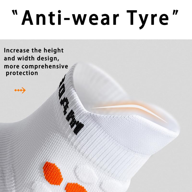 Four pairs男士运动短袜跑步加厚毛巾底吸汗透气防臭袜纯色白黑女袜4