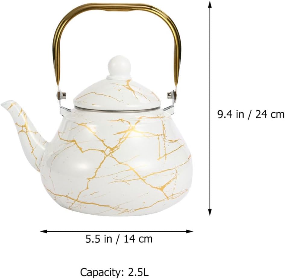 Convenient Stovetop Kettle Enamel Finish Pear-shaped Design for Home Hotel and Office Use Easy to Clean Lightweight for Tea and Coffee