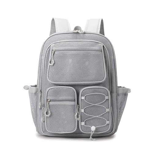 Mochila de malla resistente para evitar humedad en ropa de playa y deporte