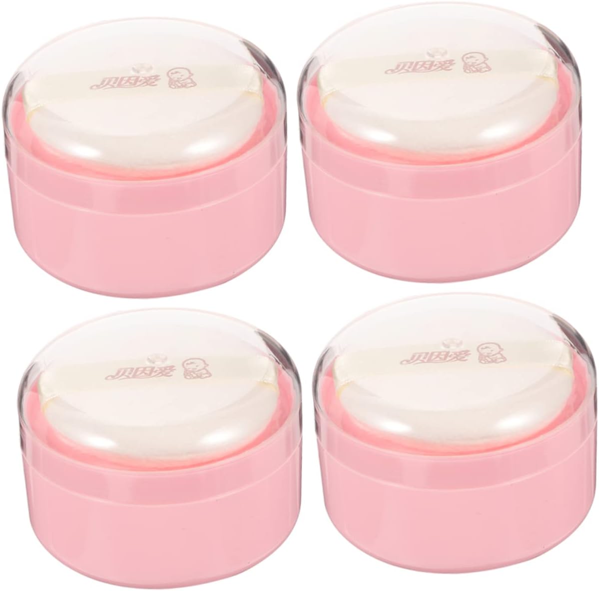 4 Stuks poederdons voor het lichaam baby poederdons en container reisdispenser poedercontainer met bladerdeeg body powder container voor losse poeder Compact applicator