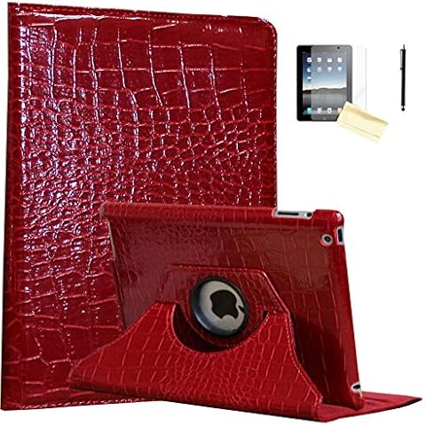 JYtrend Case for iPad 9.7 2018/2017, Rotating Stand Smart Magnetic Auto Wake Up/Sleep Cover for A1893 A1954 A1822 A1823 MP2G2LL/A MP2J2LL/A MPGT2LL/A MPGW2LL/A MP2F2LL/A MP2H2LL/A (Crocodile) Cover