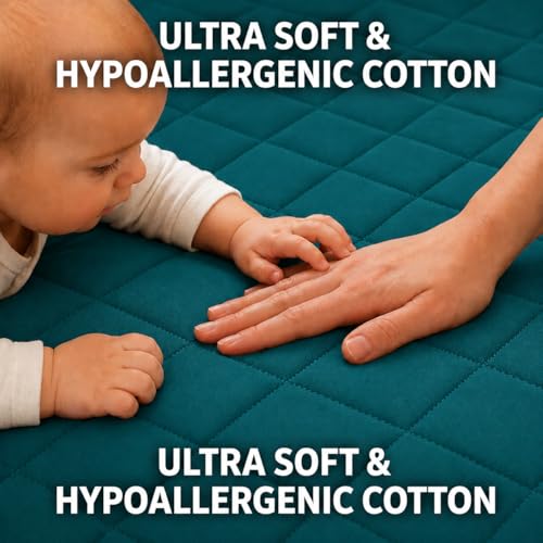 Image of RESTIFY 100% Waterproof Quilted Queen Size Mattress Protector 72x60 Inch 6x5 Ft Fits Upto 10 Inch Mattress | Premium Cotton Breathable Bed Protector | Mattress Cover for Double Bed |Teal