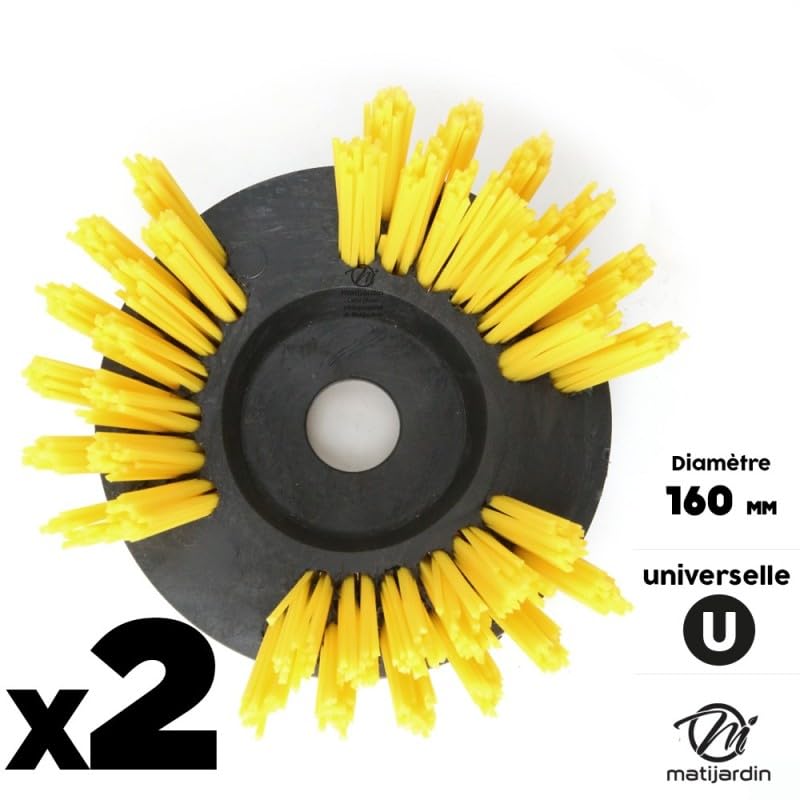 Matijardin - 2 Têtes brosse désherbage débroussailleuse Universelle nylon Rilsan jaune