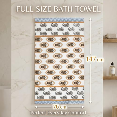 Image of Mafatlal Madhuban 250 GSM Waffle Body Towel | 147 x 76 cm | Textured Bathing Surface for Exfoliating Care, Body Scrubbing, Cleansing and Everyday Personal Hygiene | Taupe Beige