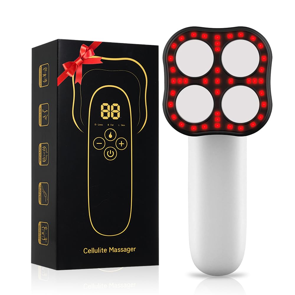 Bestauty Masajeador Anticelulitico, Versión Actualizada de 4 Cabezales de Masaje/3 Modos de Masaje Anticelulítico, Apto para Abdomen, Cintura, Brazos, Piernas y Glúteos, Regalos para Mujeres