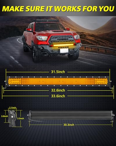 Image of 30 Inch Amber LED Light Bar 230W Combo Quad Row Off Road Light