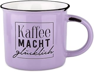 Coffee Cup Vintage | Ceramic Mug to Give Away | 400ml | Coffee Makes You Happy