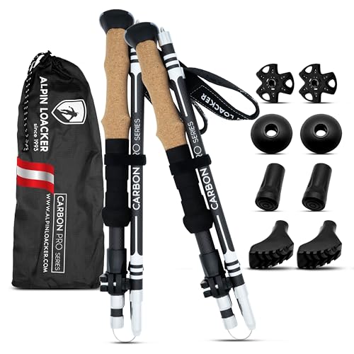 ALPIN LOACKER Wanderstöcke faltbar Carbon mit Korkgriff I Nordic Walking...