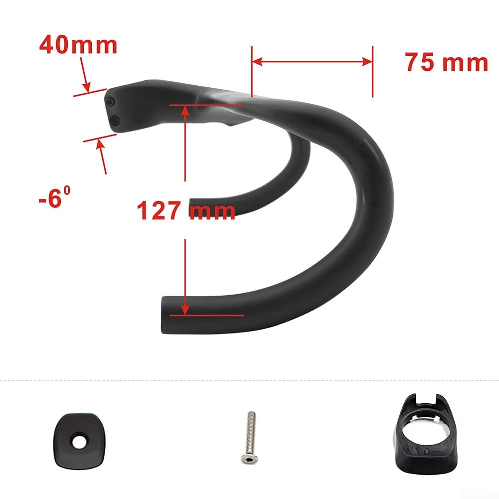 Manillar integrado de fibra de carbono T800 para bicicleta de carretera, 380 400 420 mm, manillar mate para bicicleta de carreras (100 x 400 mm)