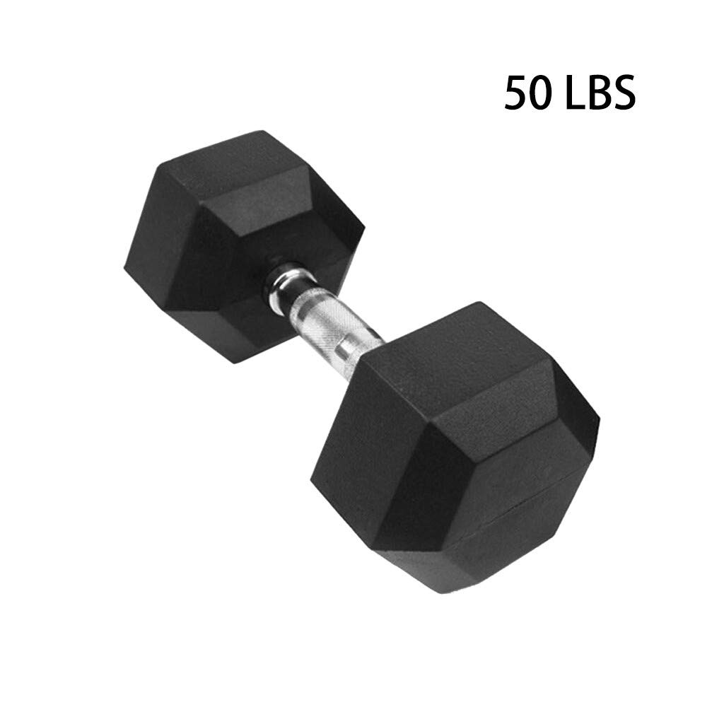 Tweippy Rubber Encased Hex Dumbbell Multiple Weights 5-50lbs Fitness Equipment