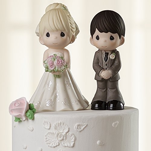 Precious Moments 172061 Perfect Couple Bride, Blonde Hair With Light Skin Tone Bisque Porcelain Wedding Figurine & Cake Topper thumb #4