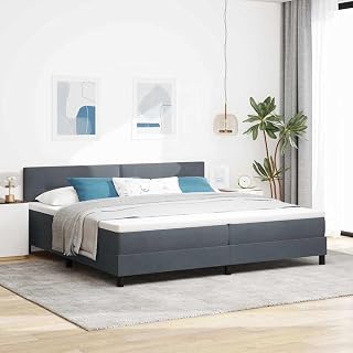 Samt LED Beleuchtung Schlafzimmer Design Luxus 200 x 200 cm Dunkelgrau