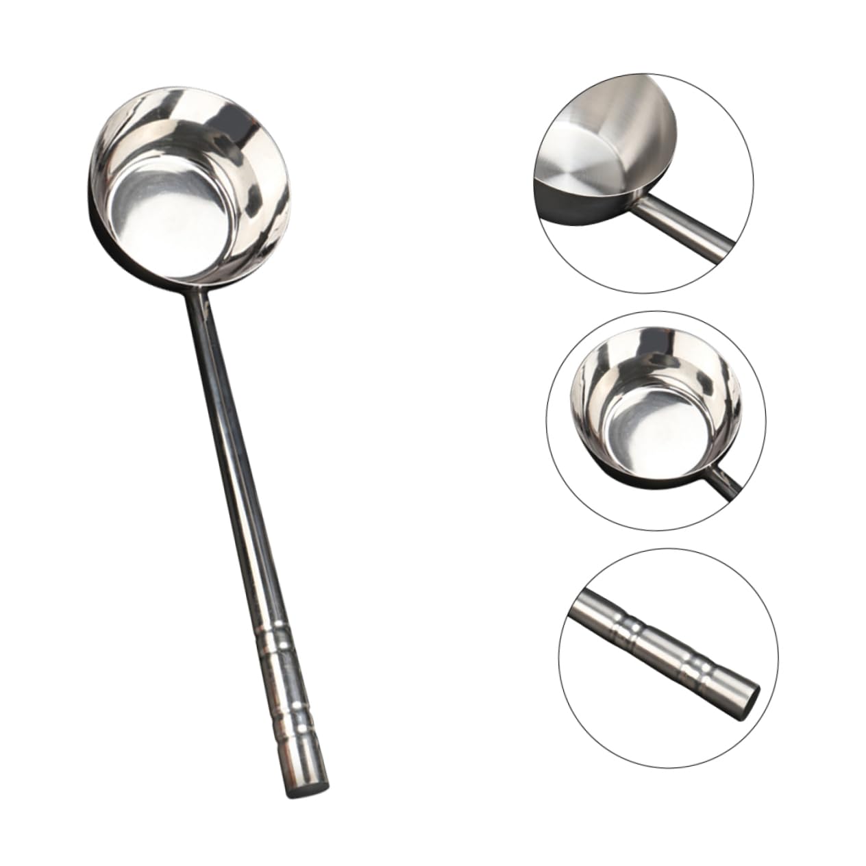 COLLBATH Mehrzweck Wasserschöpfkelle Edelstahl Flacher Boden 16cm Große Kapazität Vielseitige Küchenkelle für Haushalt und Gastronomie