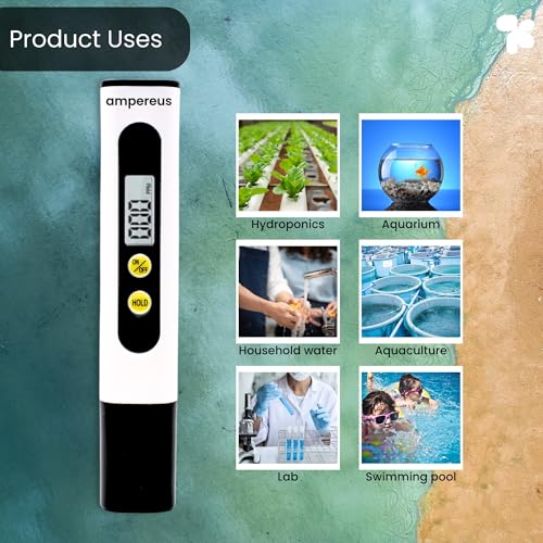 Image of AMPEREUS Digital TDS Meter with pH meter combo for water testing, Water Testing Kit With Solution, Water Purity tester for home, commercial uses
