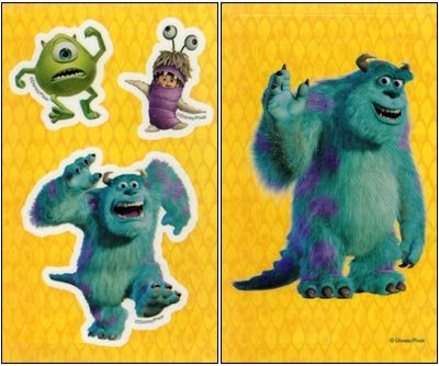 Monsters Inc - Peel & Stick - 4 Window Clings / Decals