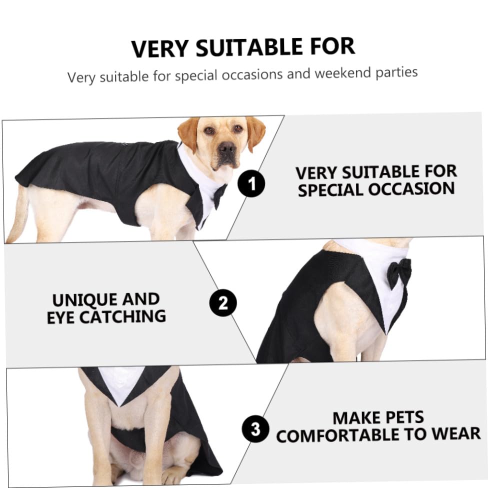 Disfraz formal para perro POPETPOP con moño, talla S miniatura 4