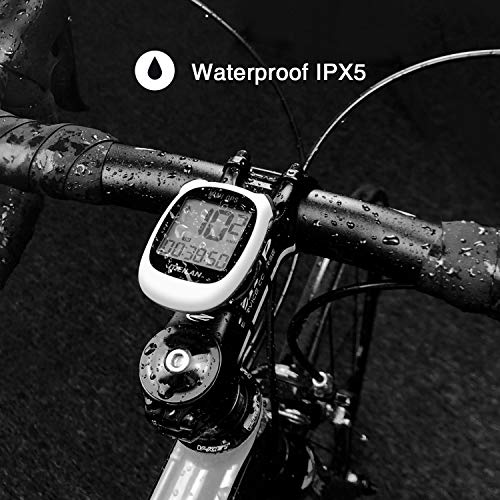 MEILAN M3 Mini GPS Bike Computer Wireless Cycling Computer Bicycle Speedometer and Odometer Waterproof Cycle Computer Bicycle Computer for Road Bicycle MTB Bicycle (White)