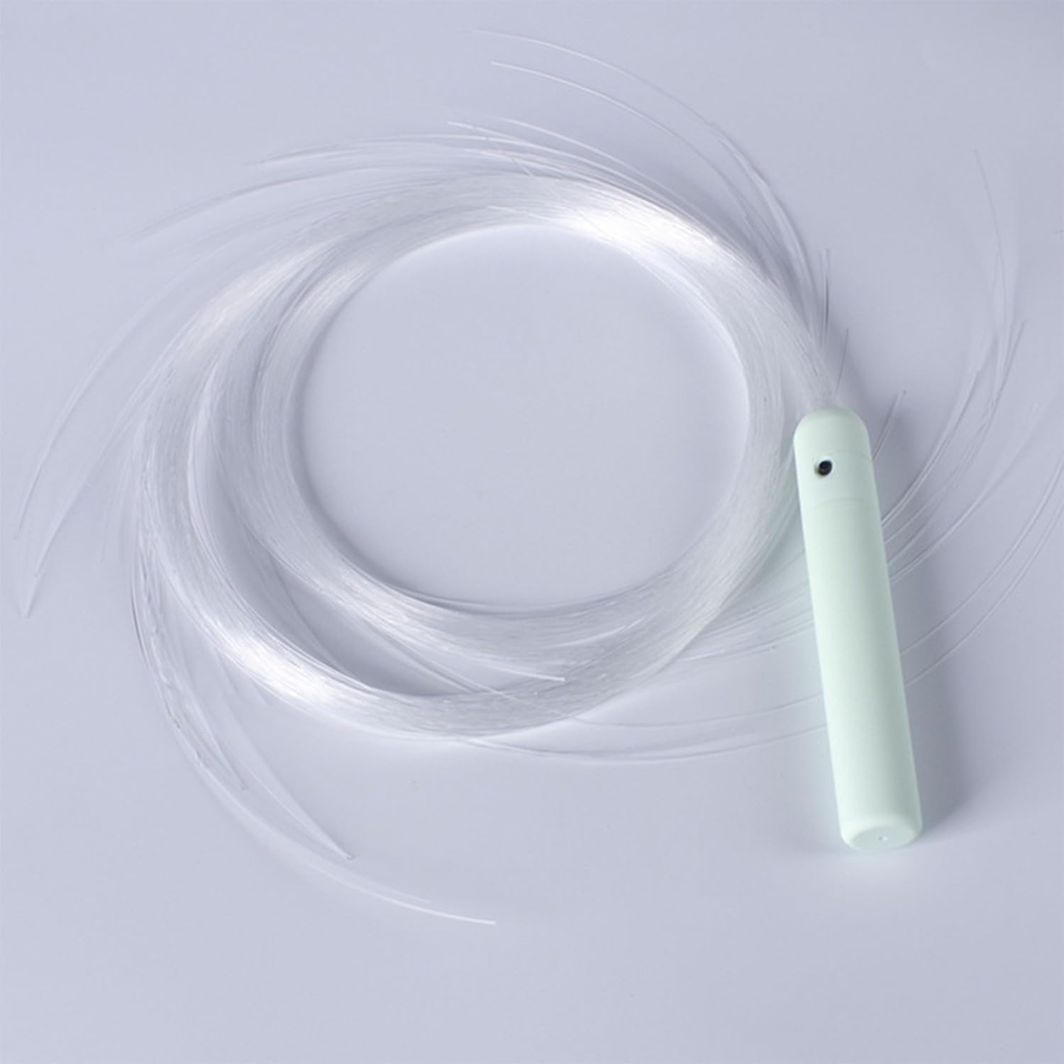 Látigo De Fibra Óptica LED, Látigo Espacial De Danza Giratorio De 360°, 4 Modos De Luz, 7 Colores, 23 Efectos De Luz para Espectáculos Fiesta EDM,Festival De Música Espectáculos Green Handle